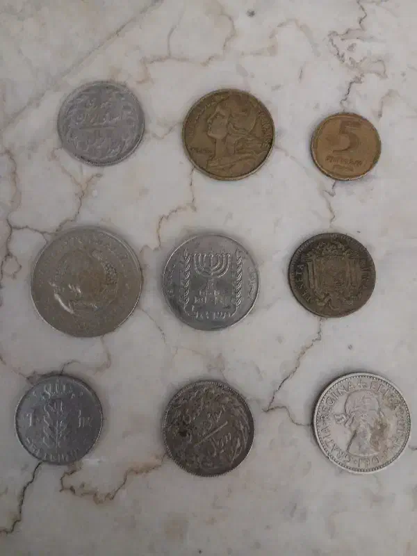 سکه های 10 ریالی پهلوی و سایر کشور های دیگر.|کلکسیون سکه، تمبر، اسکناس|تهران, قبا|دیوار