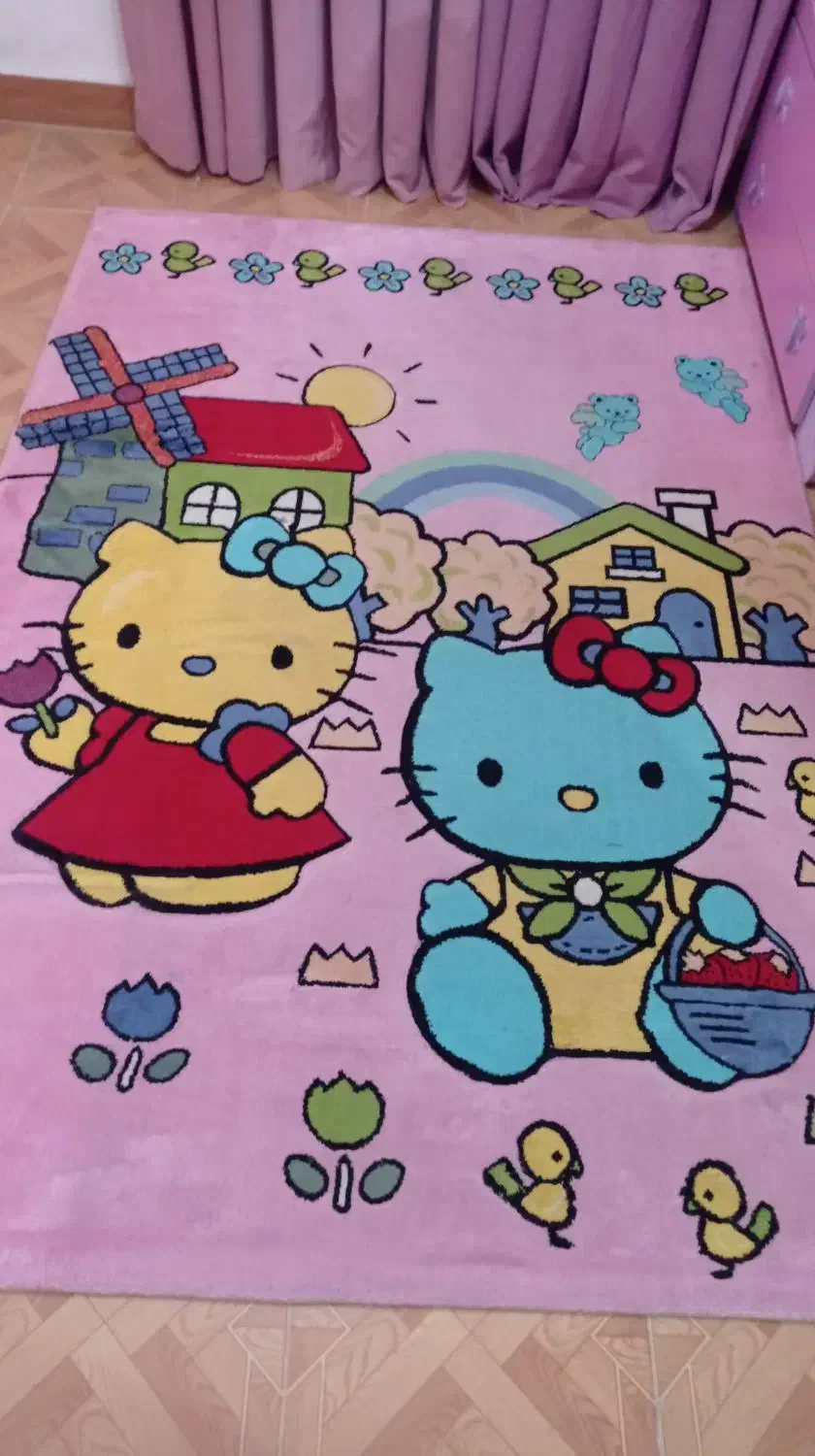 فرش تخت وکمدوپرده ولوستر اتاق کودک و نوجوان|فرش|رشت, رشتیان|دیوار