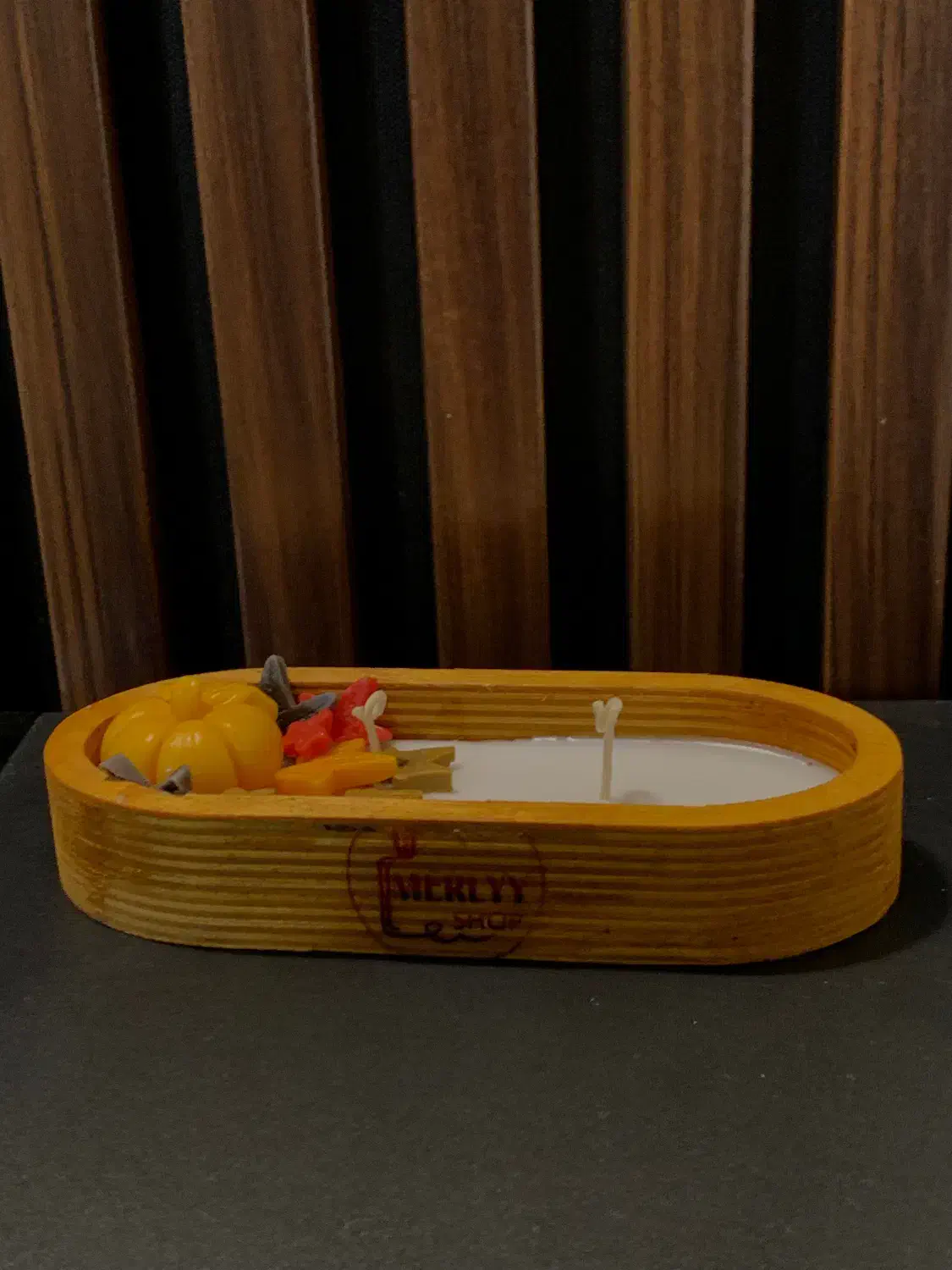 شمع پاییزی کدو و نارنگی و قالبی|صنایع دستی و سایر لوازم تزئینی|رشت, منظریه|دیوار