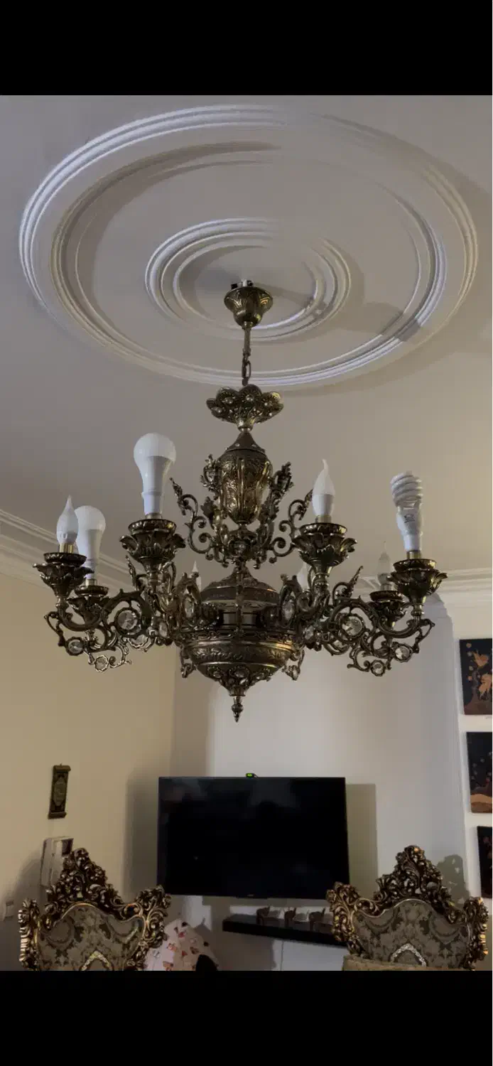 لوستر برنز سنگین سفارشی|لوستر و چراغ آویز|تهران, مهران (سیدخندان)|دیوار