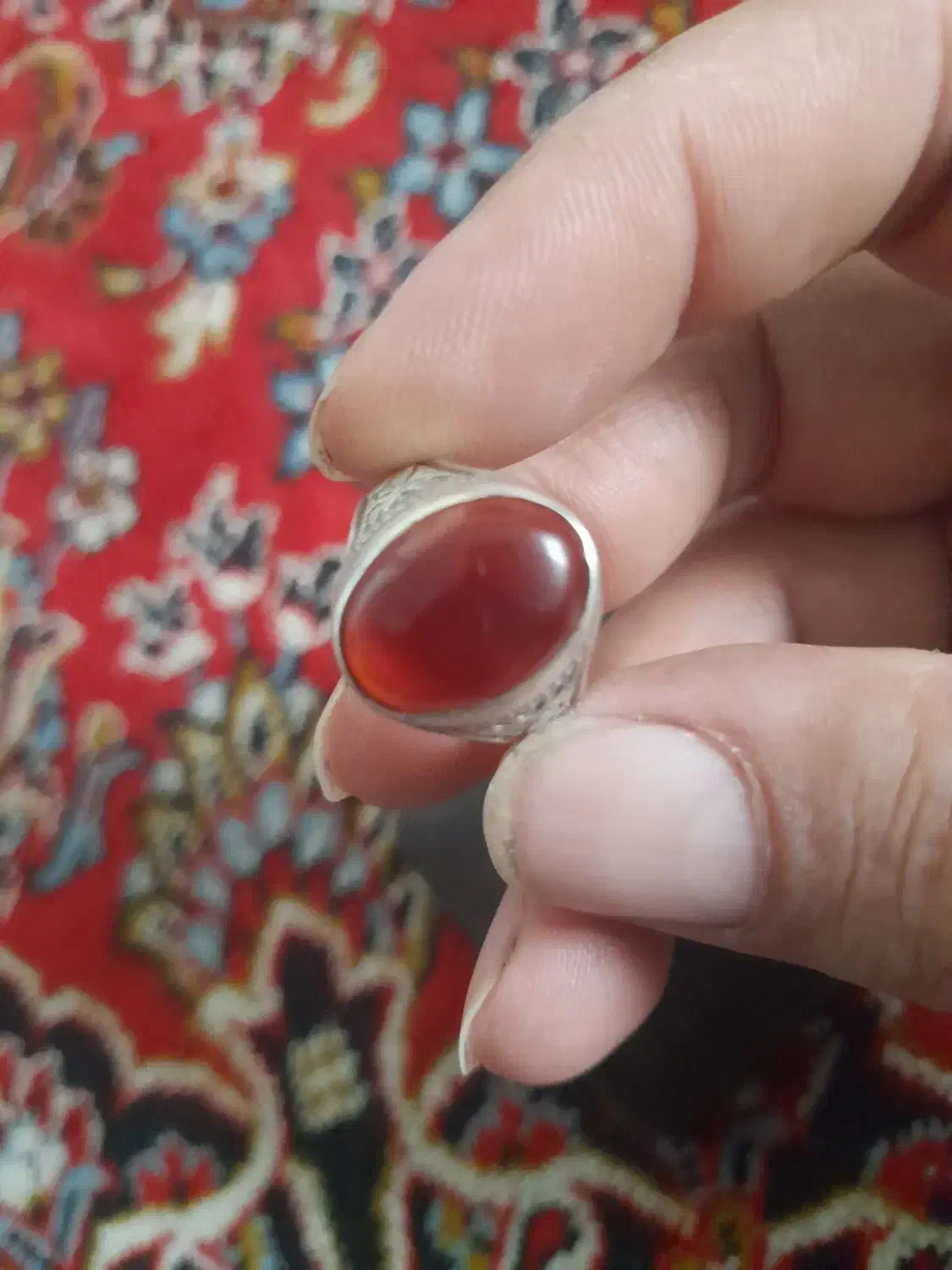 انگشتر نقره.سنگ شجر|جواهرات|گالیکش, |دیوار