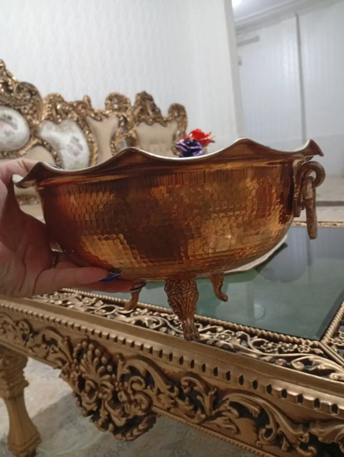 دوعدد ظرف مسی|کلکسیون اشیاء عتیقه|یاسوج, |دیوار