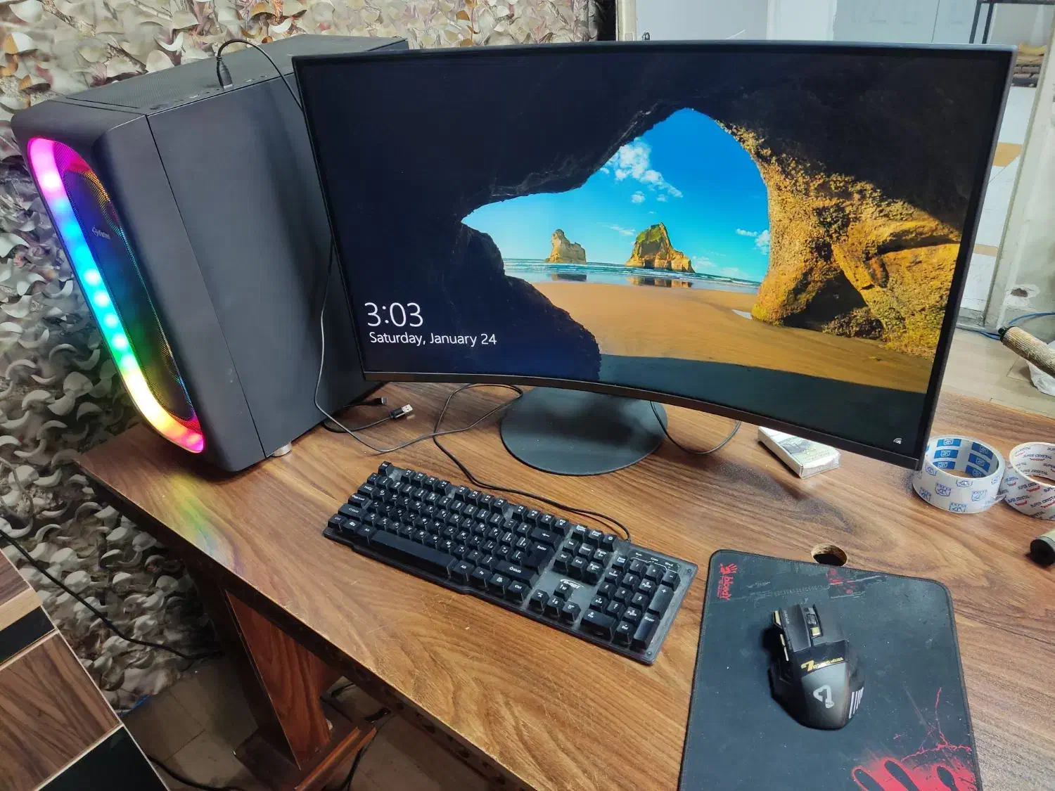 سیستم گیمینگ با مانیتور خمیده|رایانه رومیزی|تهران, خواجه نصیر طوسی|دیوار