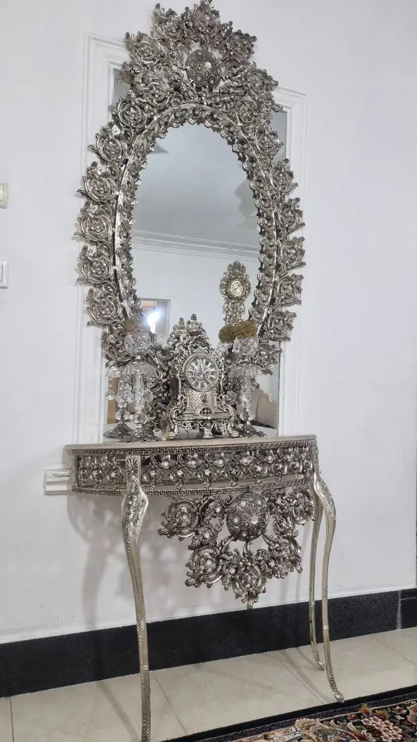 آینه و شمدان آلیاژ|آینه|اسلام‌شهر, باغ فیض|دیوار