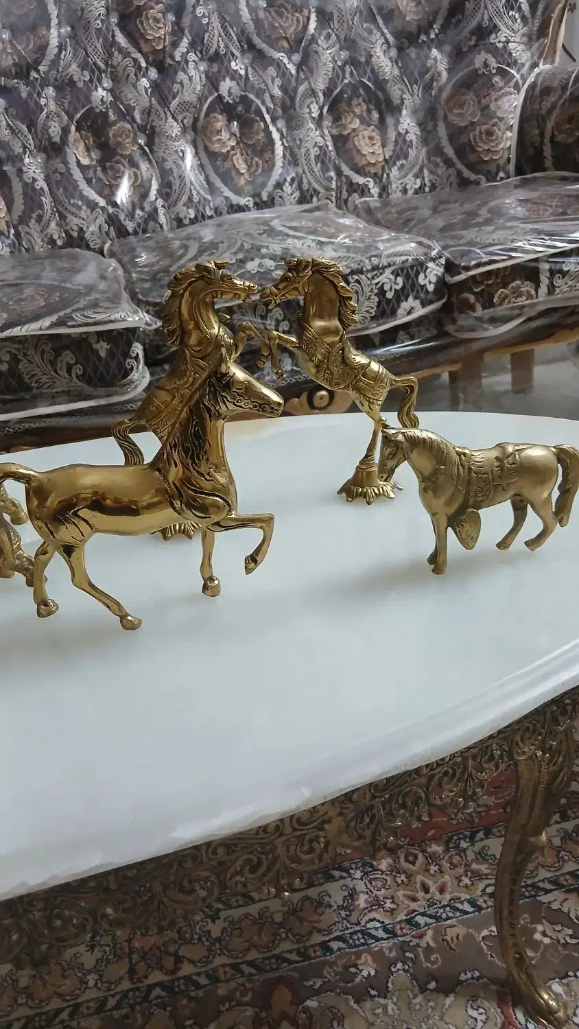 مجسمه برنز میز جلومبلی ظروف پذیرایی جذاب سیقلی اصل|ظروف سرو و پذیرایی|قم, پردیسان|دیوار