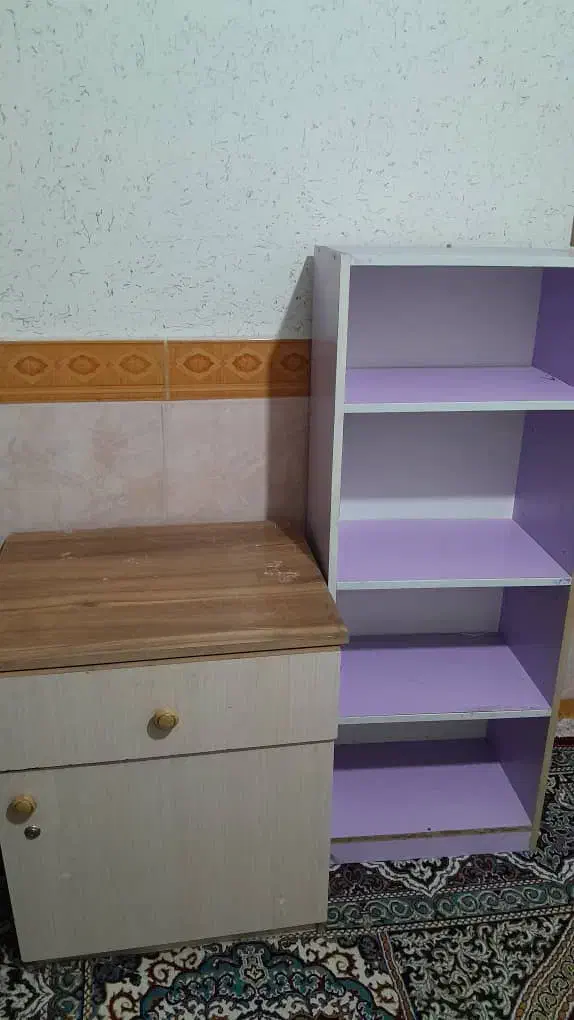 تعدادطبقه کمدمیزنهارخوری۴نفر صندلی چرخی میزجلومبلی|کتابخانه، شلف، قفسه‌های دیواری|بجنورد, |دیوار