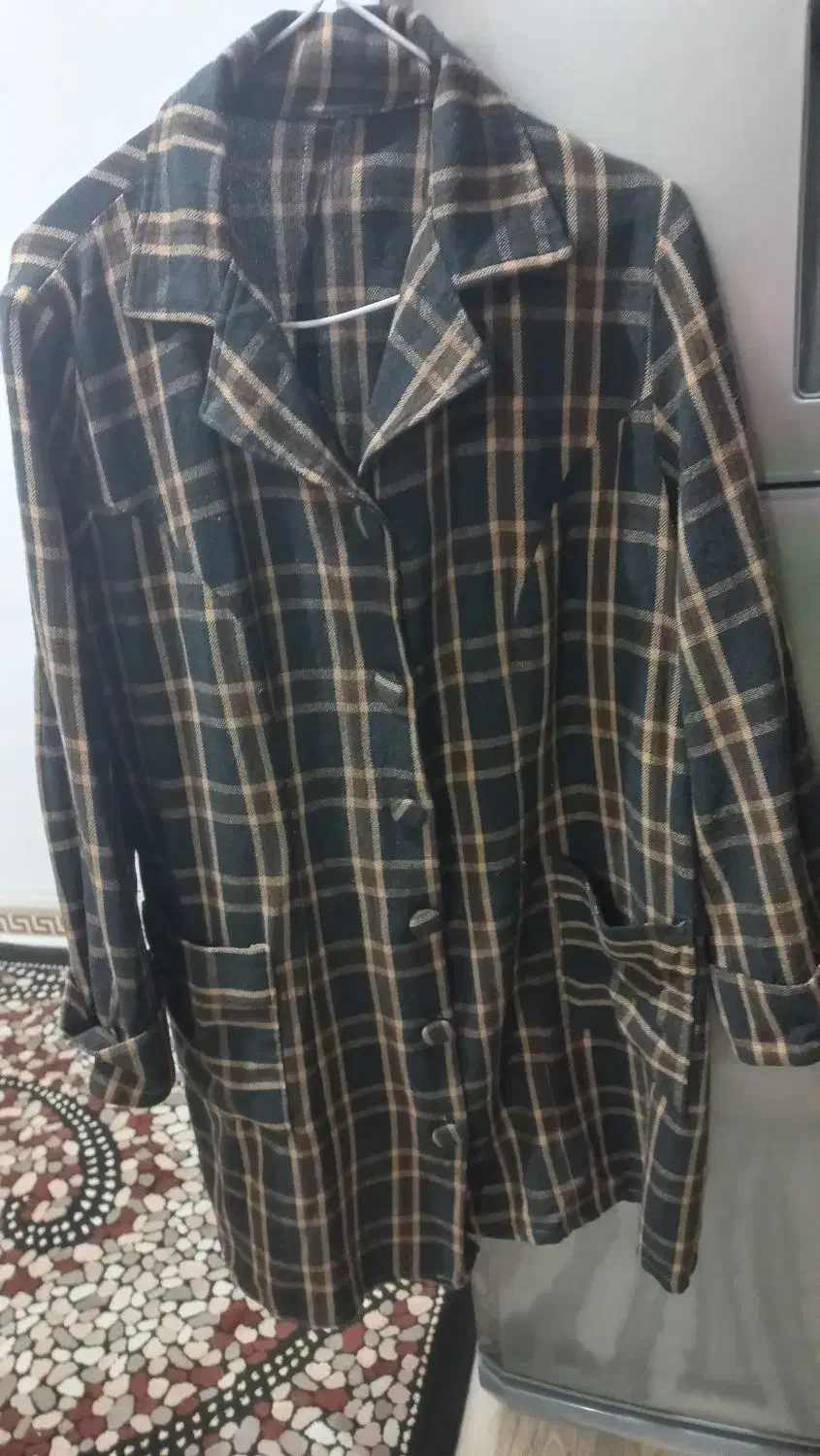 مانتو چهارخونه پشمی سایز ۵۴|لباس|رشت, جماران|دیوار