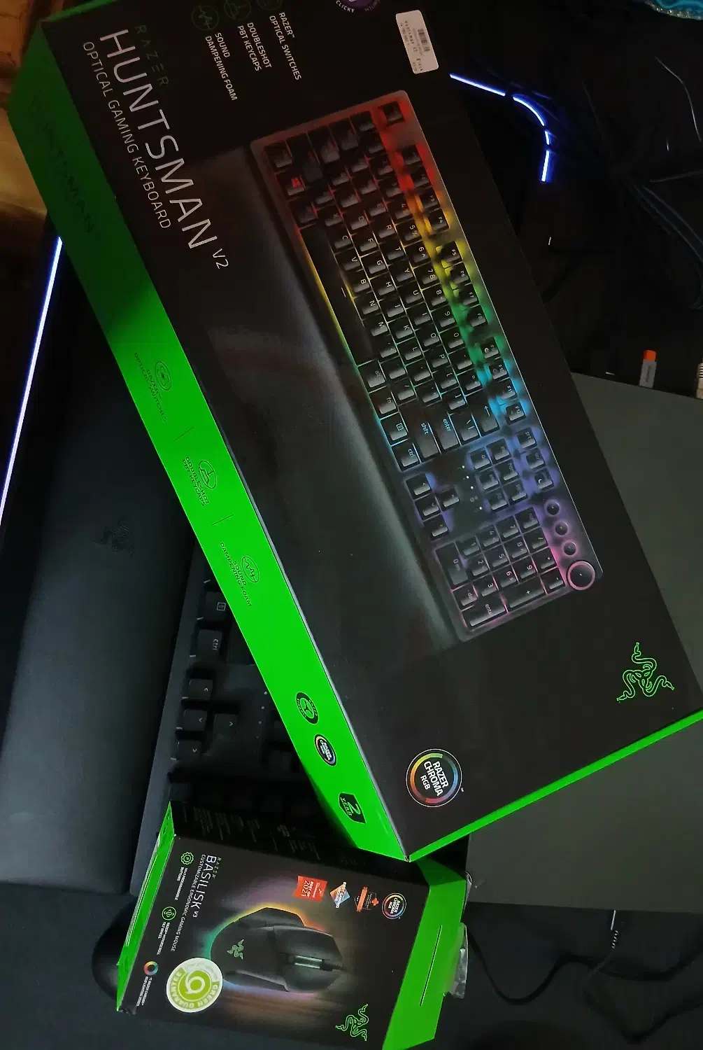 کیبورد Razer Huntsman V2 + موس Razer Basilisk V3|قطعات و لوازم جانبی رایانه|آمل, |دیوار