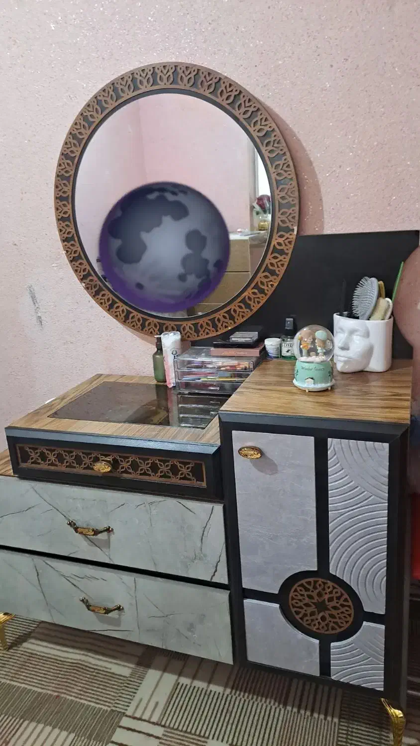 تخت دونفره وپاتختی ومیز ارایشی|تخت و سرویس خواب|بندر ماهشهر, |دیوار