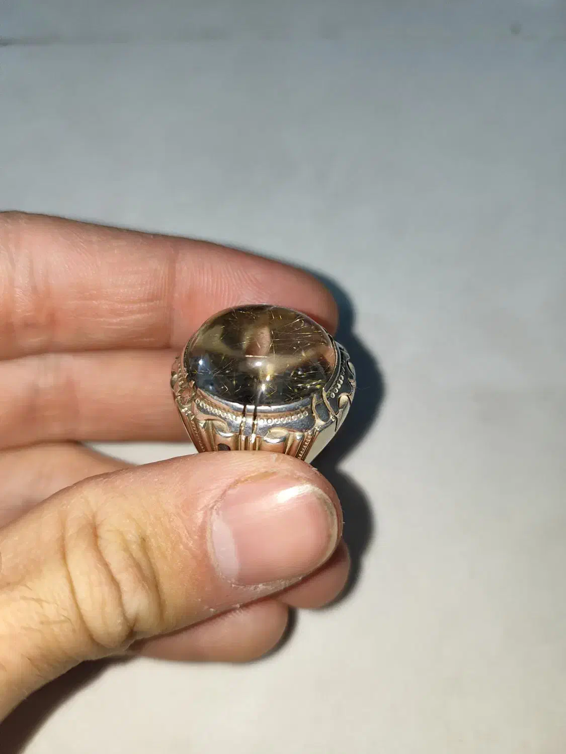 انگشتر دُر مو طلایی جهت معاوضه با انگشتر های|جواهرات|ایلام, |دیوار