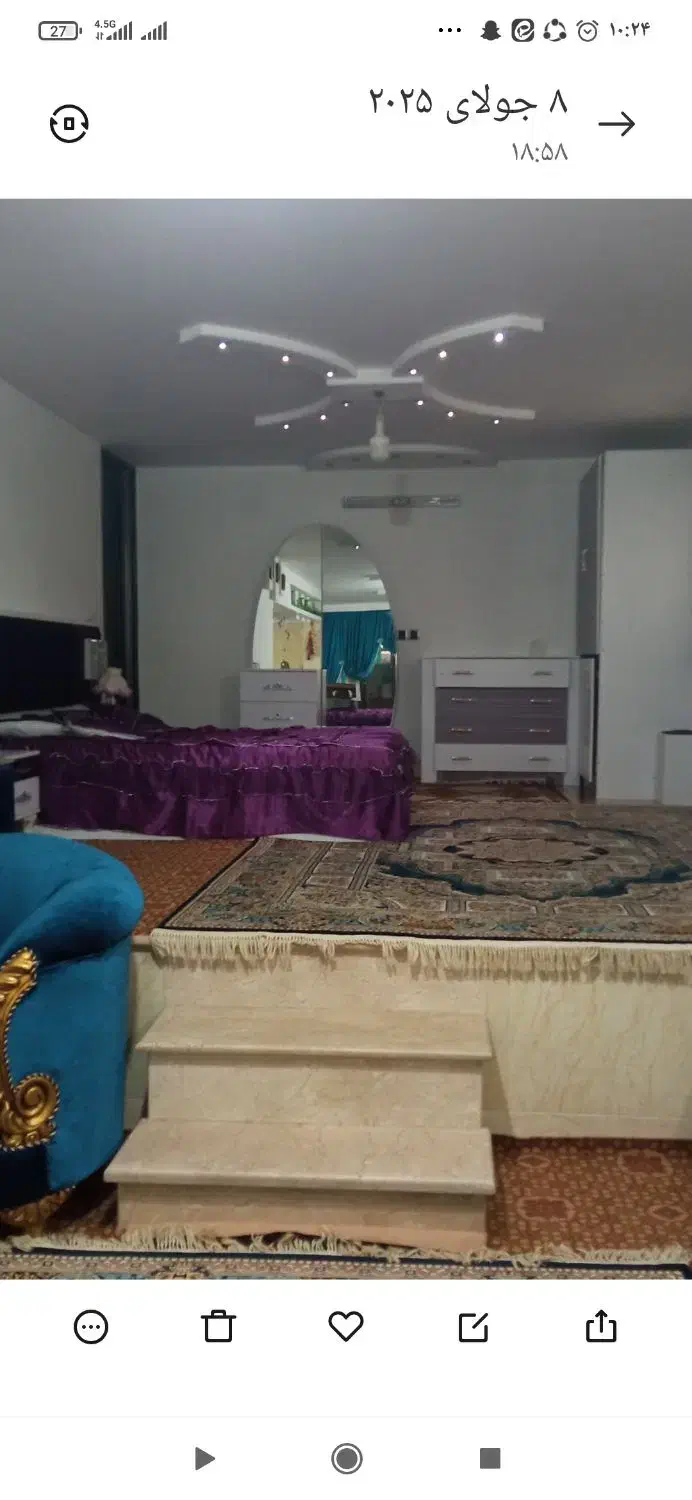 سوییت بزرگ و بالکن دار|اجارهٔ کوتاه‌مدت آپارتمان و سوئیت|کاشان, باغچه فیض|دیوار