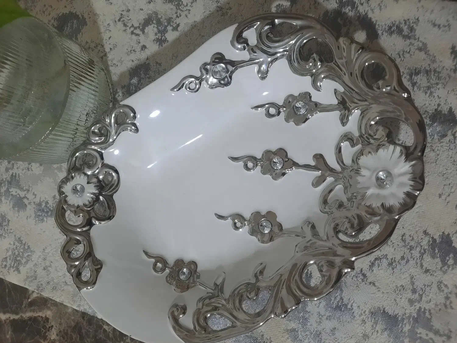 ظرف  دیس چینی دکوری نگینی|ظروف سرو و پذیرایی|جویبار, |دیوار