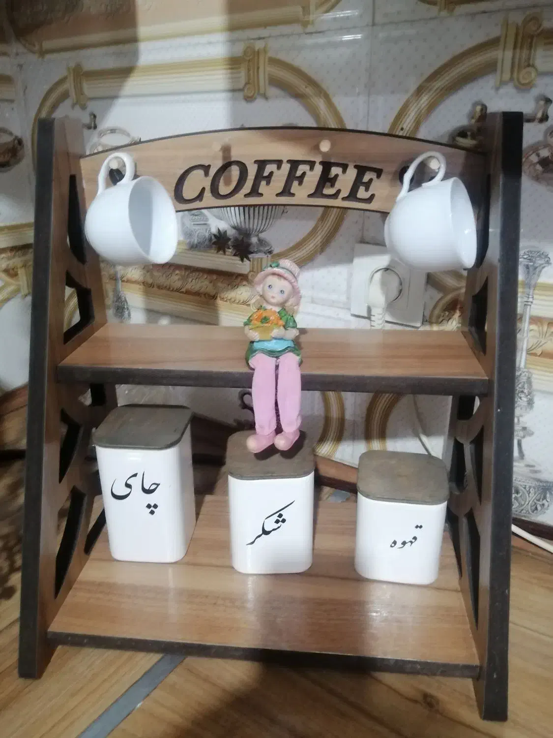 استند دو طبقه، ام دی اف ضخیم، سایز بزرگ|کتابخانه، شلف، قفسههای دیواری|مشهد, سیسآباد|دیوار