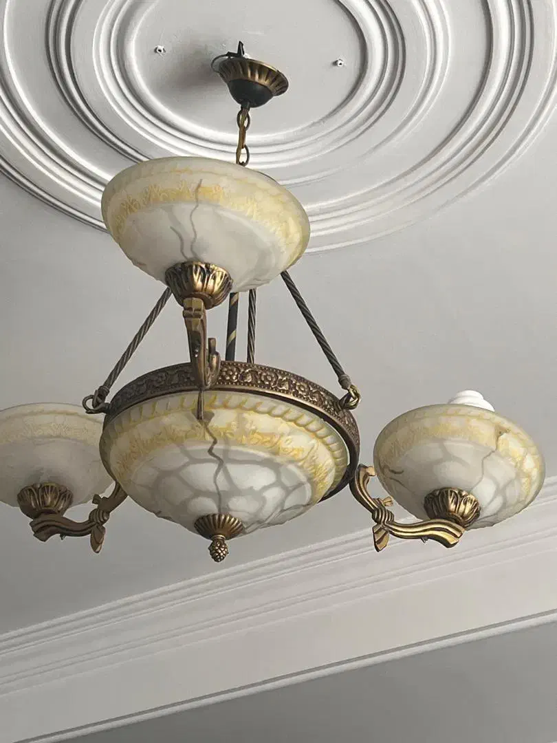 دو عدد لوستر سه شاخه برنز|لوستر و چراغ آویز|تهران, پونک|دیوار