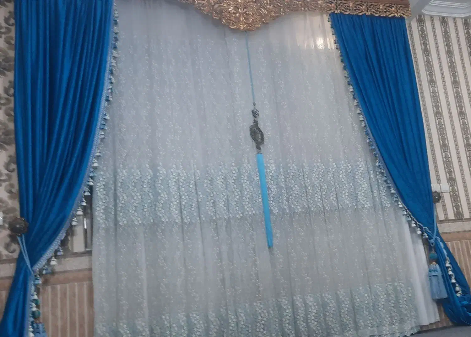 فروش پرده ۳متری پارچه گیپوراصل|پرده، رانر، رومیزی|دهدشت, |دیوار