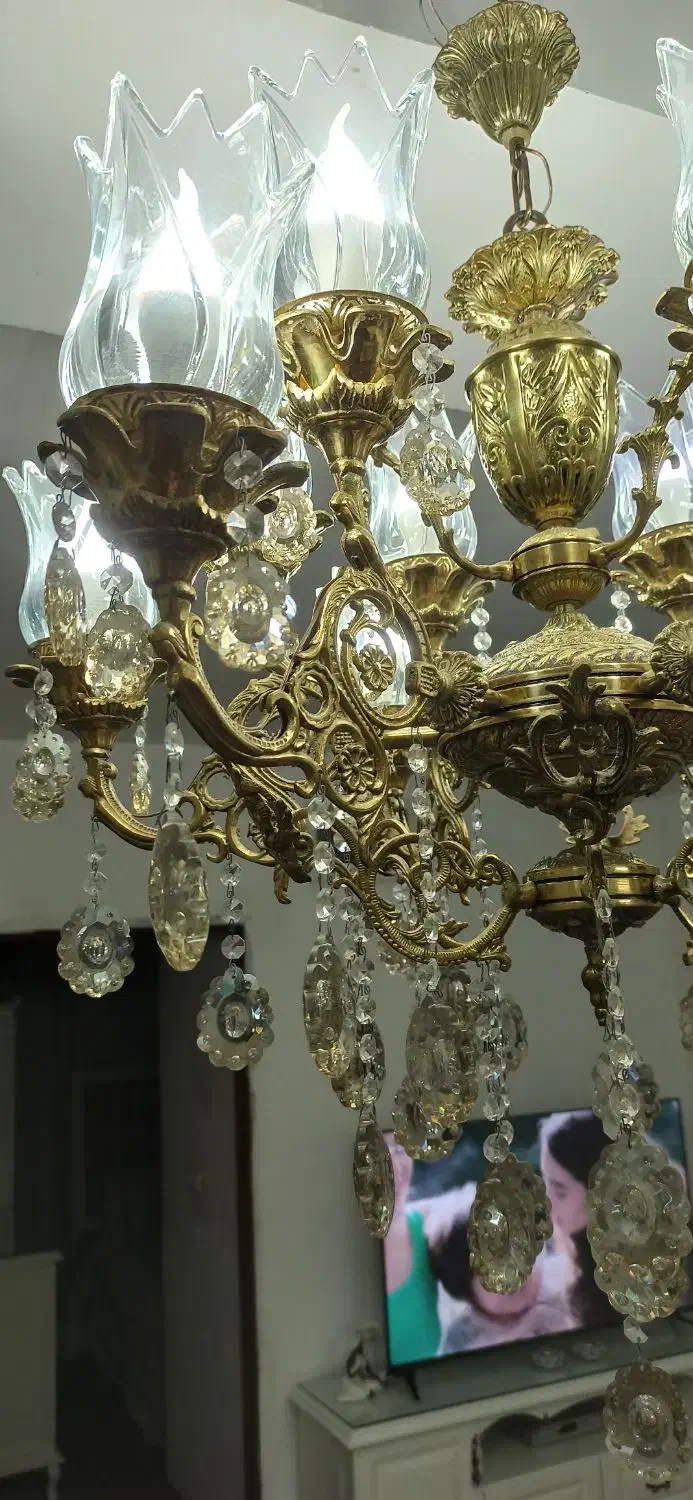 لوستر اصل ۱۲شعله|لوستر و چراغ آویز|قزوین, |دیوار