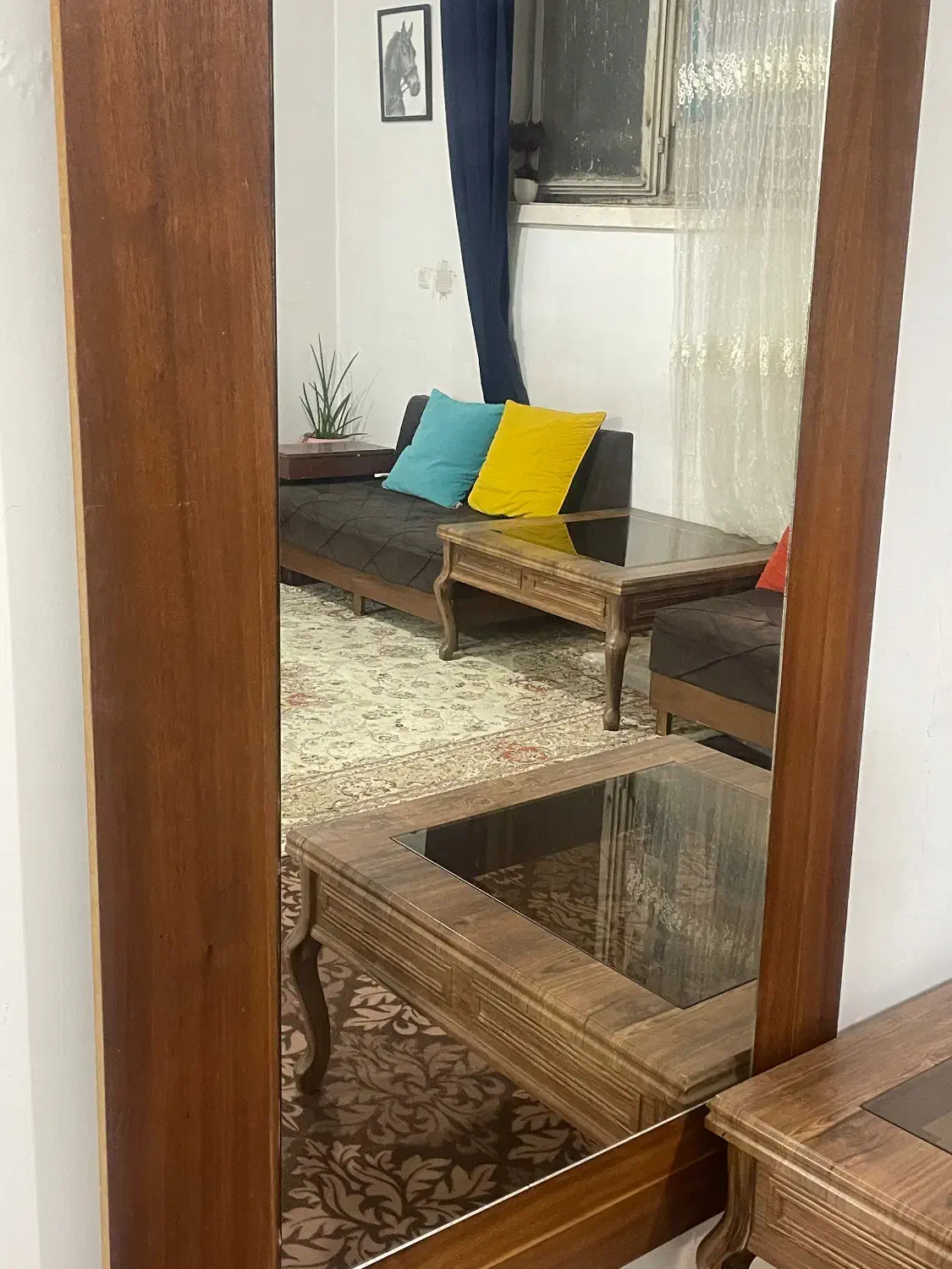 ایینه قدی با روکش گردو|آینه|بومهن, |دیوار