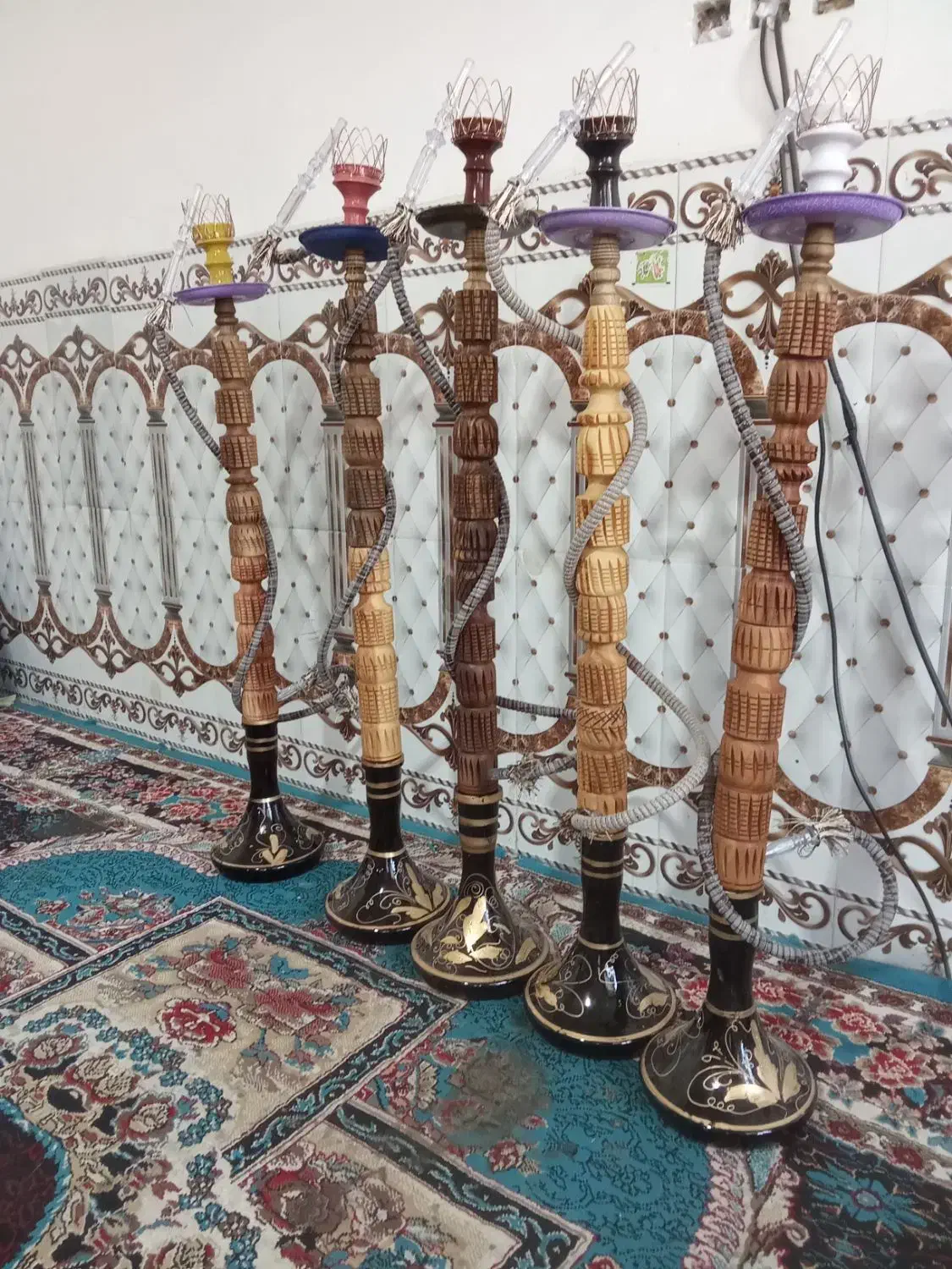 ۴تا قلیون عطیقه بزرگ|صنایع دستی و سایر لوازم تزئینی|زابل, |دیوار