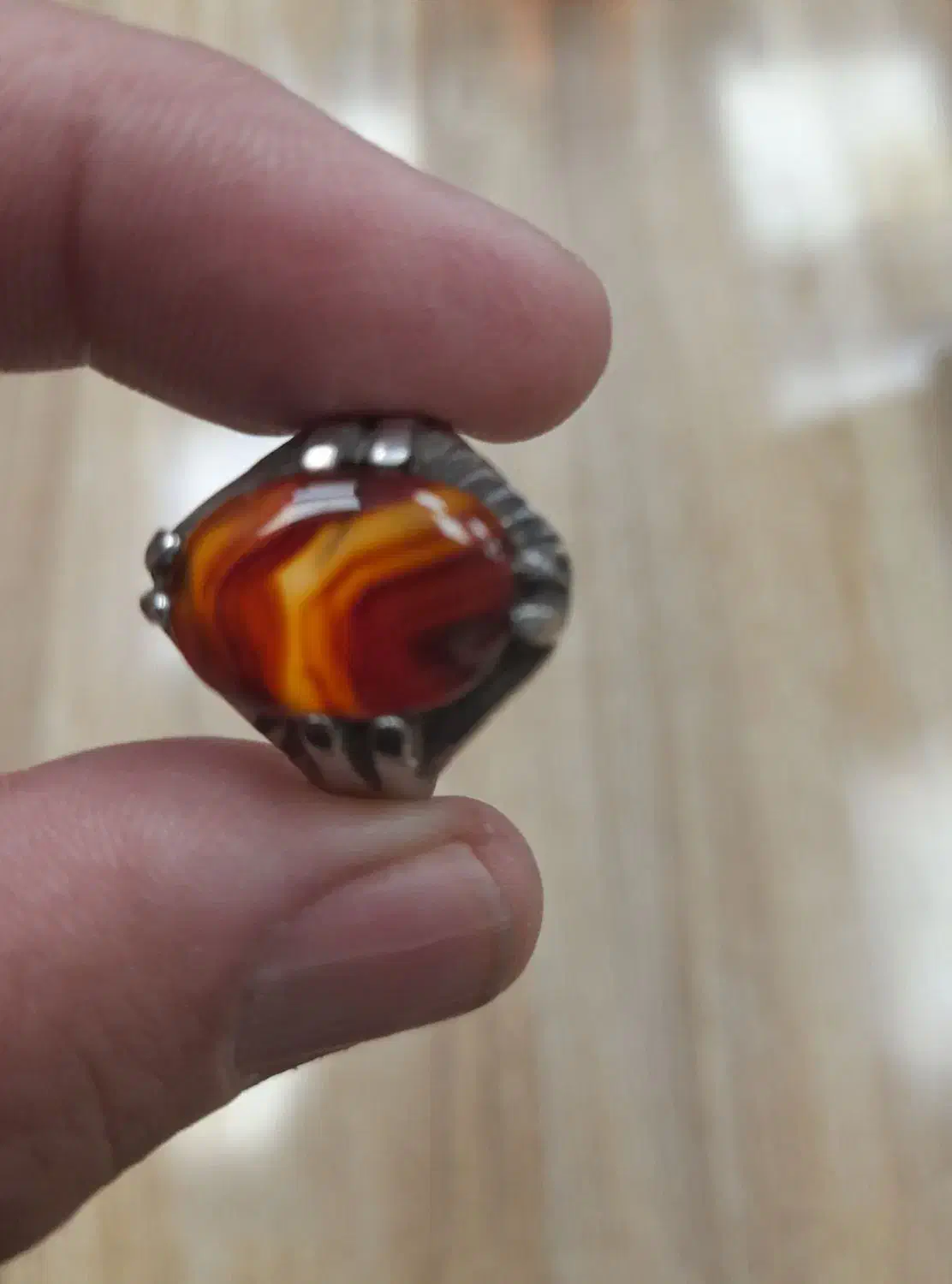 انگشتر عقیق اصل یمنی|کلکسیون اشیاء عتیقه|شاهینشهر, عطار|دیوار