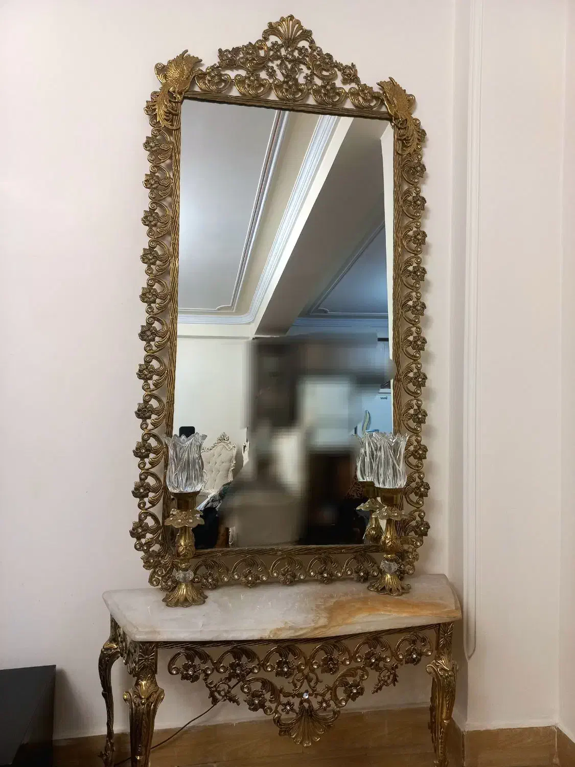 آیینه شمعدان برنجی|مبلمان خانگی و میز عسلی|سهند, |دیوار