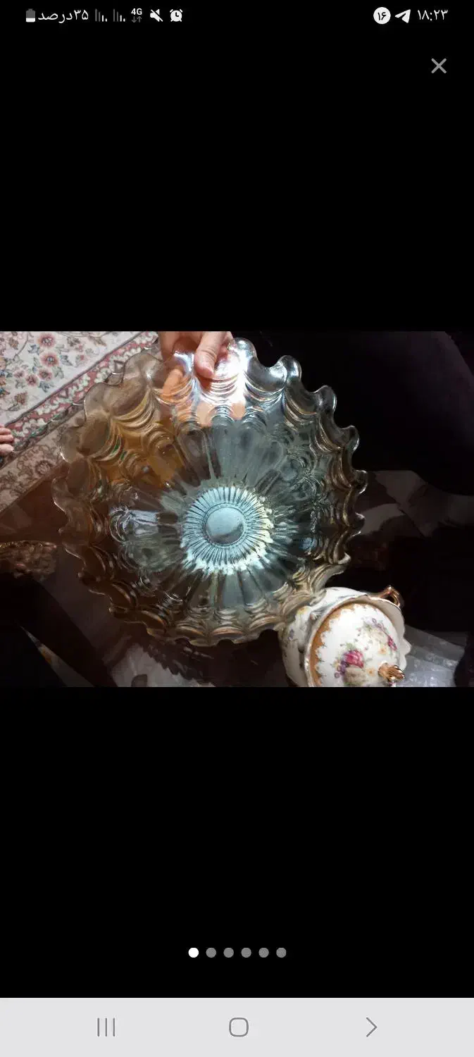 ظرف میوه زنگاری اینه ای کاملا نو سایز بزرگ ۳۴ سانت|کلکسیون اشیاء عتیقه|لاهیجان, شقایق|دیوار