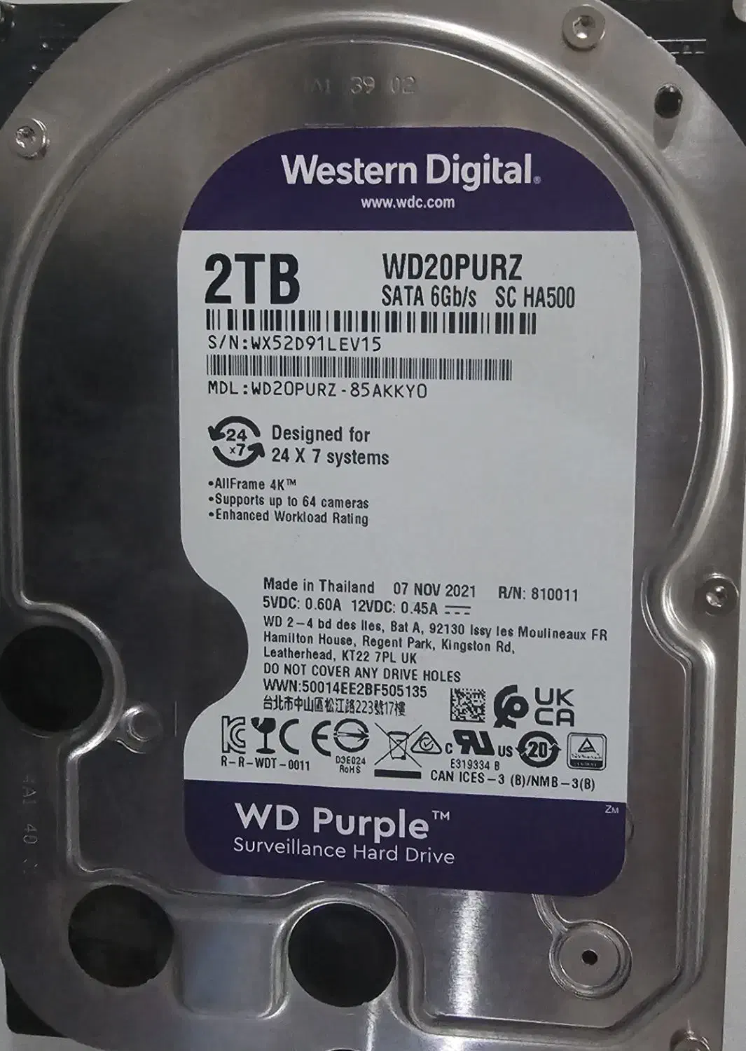 هارد اینترنال ۲ترابایت وسترن بنفش|قطعات و لوازم جانبی رایانه|همدان, |دیوار