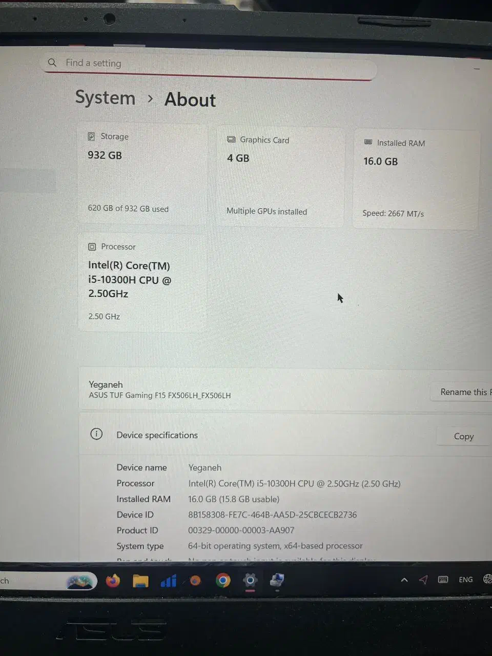 ASUS TUF Gaming|رایانه همراه|اصفهان, کوی امیریه|دیوار