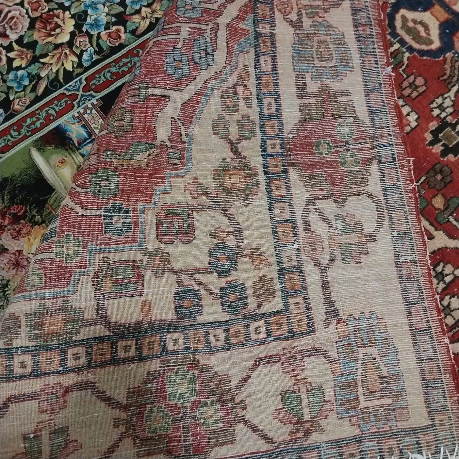 قالیچه کهنه مبارکه|فرش|قرچک, داوود آباد|دیوار