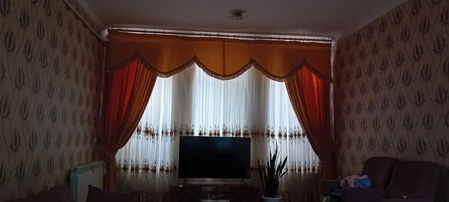 پرده حریر طرح دار|پرده، رانر، رومیزی|ایوان, |دیوار