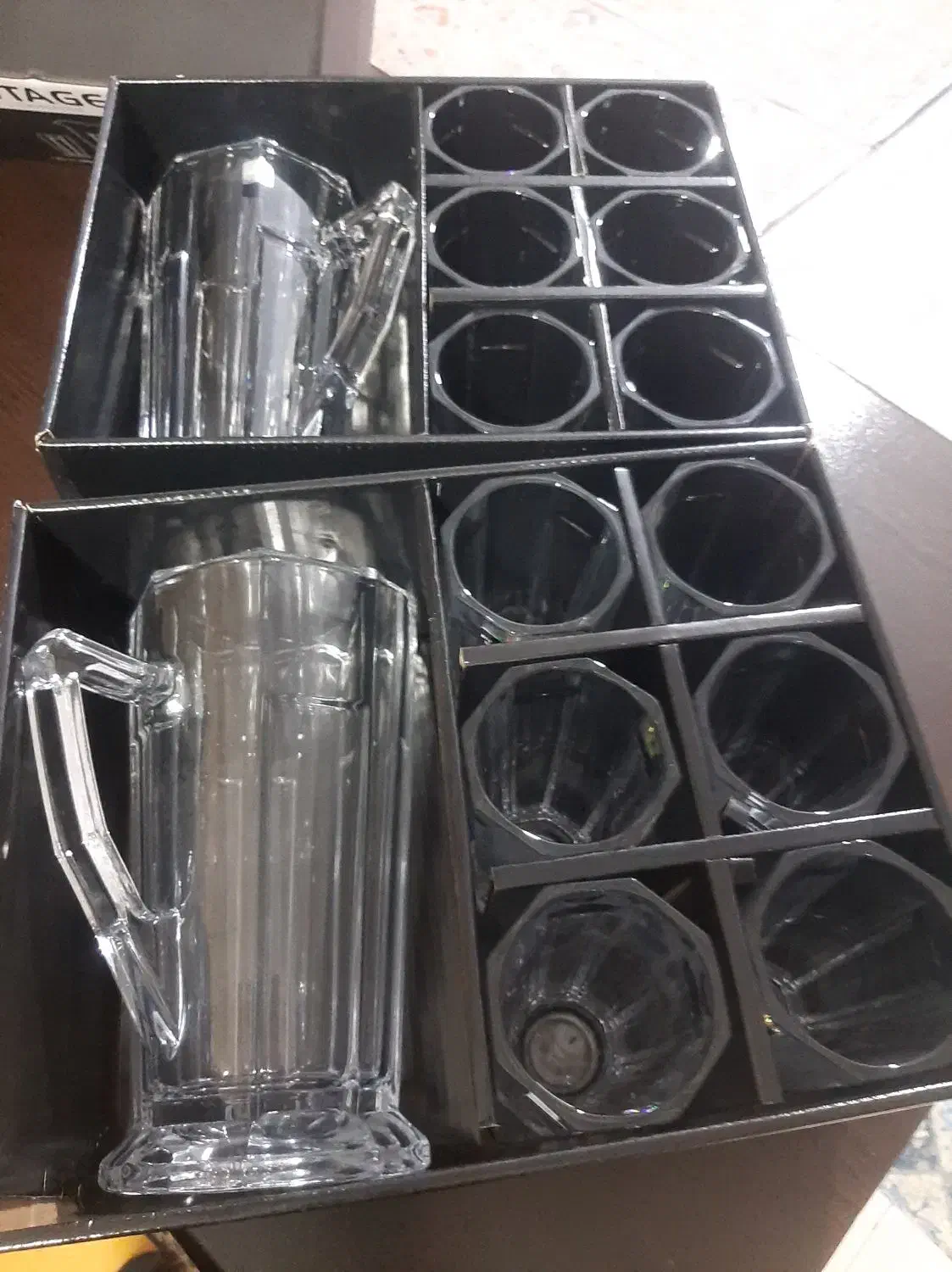 ۲ دست پارچ و لیوان نو با کارتن و ست گل پنبه|ظروف سرو و پذیرایی|ری, سیزده آبان|دیوار