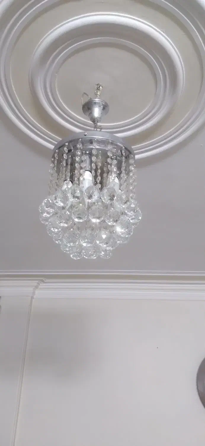 لوستر کریستالی دو جفت در حد نو|لوستر و چراغ آویز|تهران, تهرانپارس شرقی|دیوار