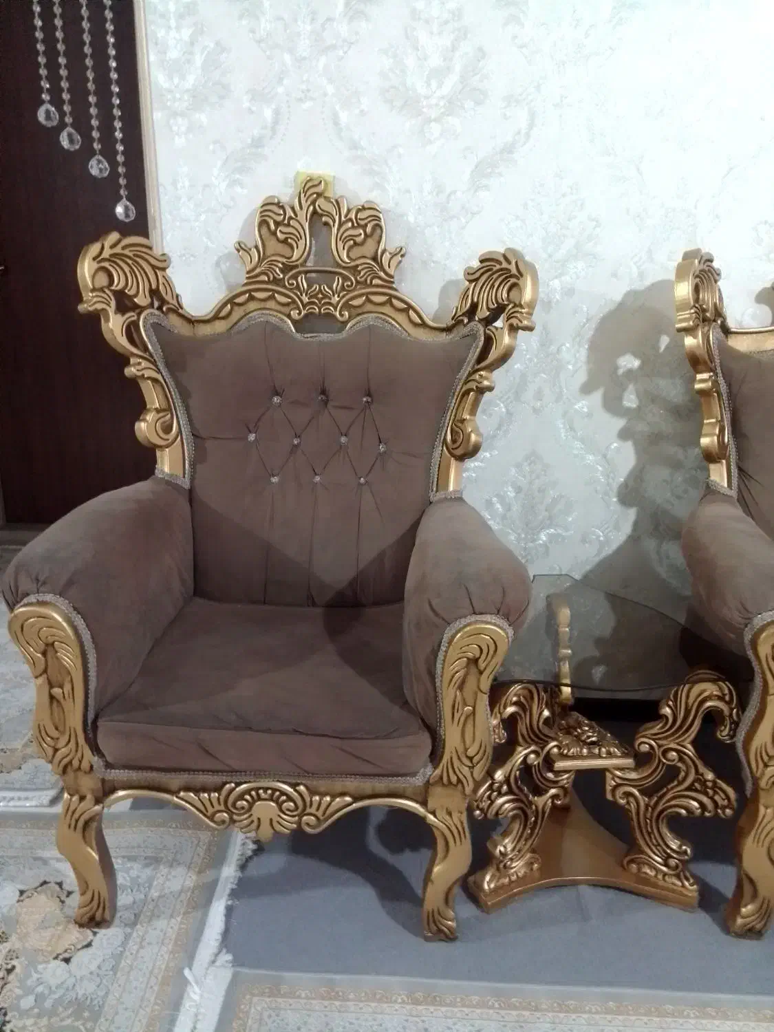 مبل استیل رنگ گردویی 7نفره|مبلمان خانگی و میز عسلی|ورامین, ورامین|دیوار