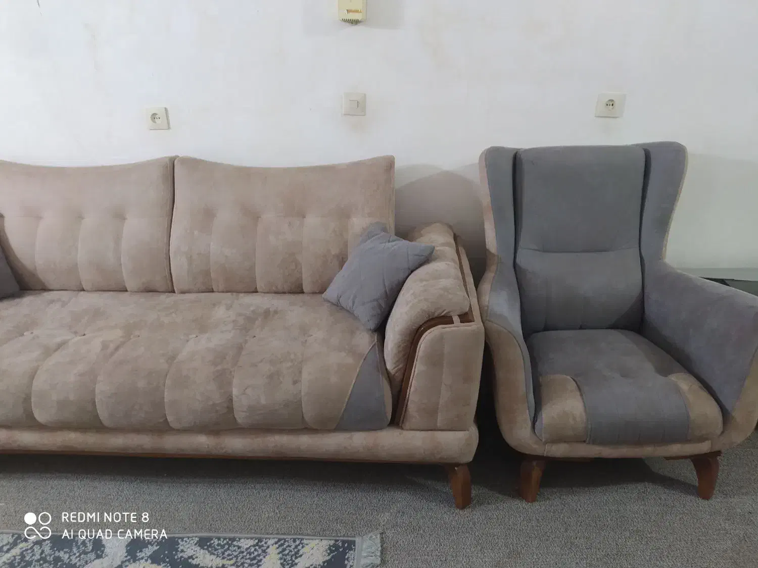 مبل ۸نفره در حد نو|مبلمان خانگی و میز عسلی|شوش, |دیوار