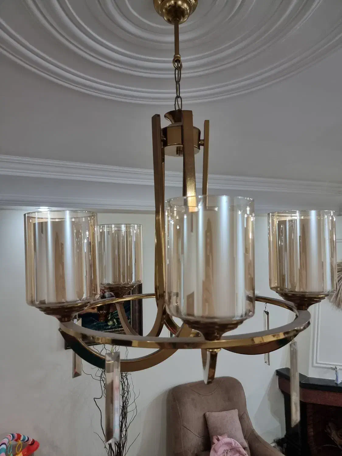 لوستر ۵ شعله عصایی در حد نو|لوستر و چراغ آویز|تهران, امامت|دیوار