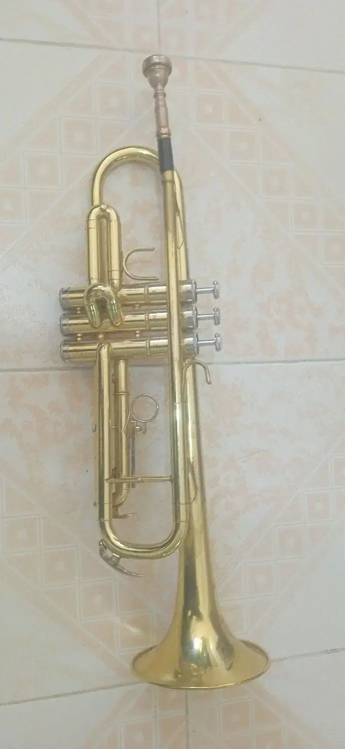 ساز ترومپت برنجی سالم|سازهای بادی|کرمان, |دیوار