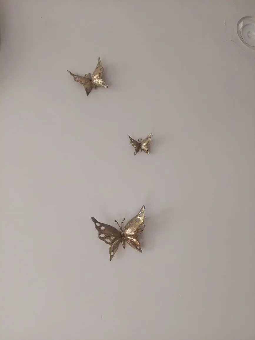 لوستر برنز۱۲شعله،دوعدد دیوار کوب برنز و۶تا پروانه|لوستر و چراغ آویز|کرج, فاز ۲ مهرشهر|دیوار