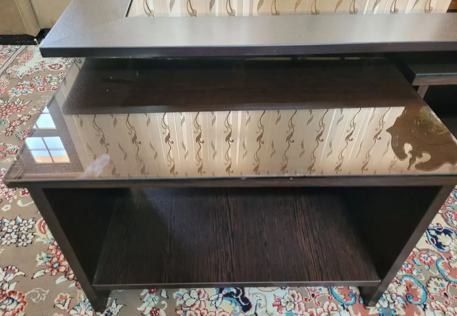 میز جلو مبلی شیشه ای با دو عسلی|مبلمان خانگی و میز عسلی|کاشان, مفتح|دیوار