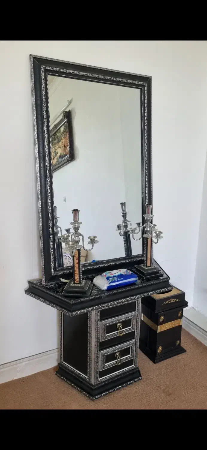 آینه شمعدان چوبی|مبلمان خانگی و میز عسلی|خمین, |دیوار