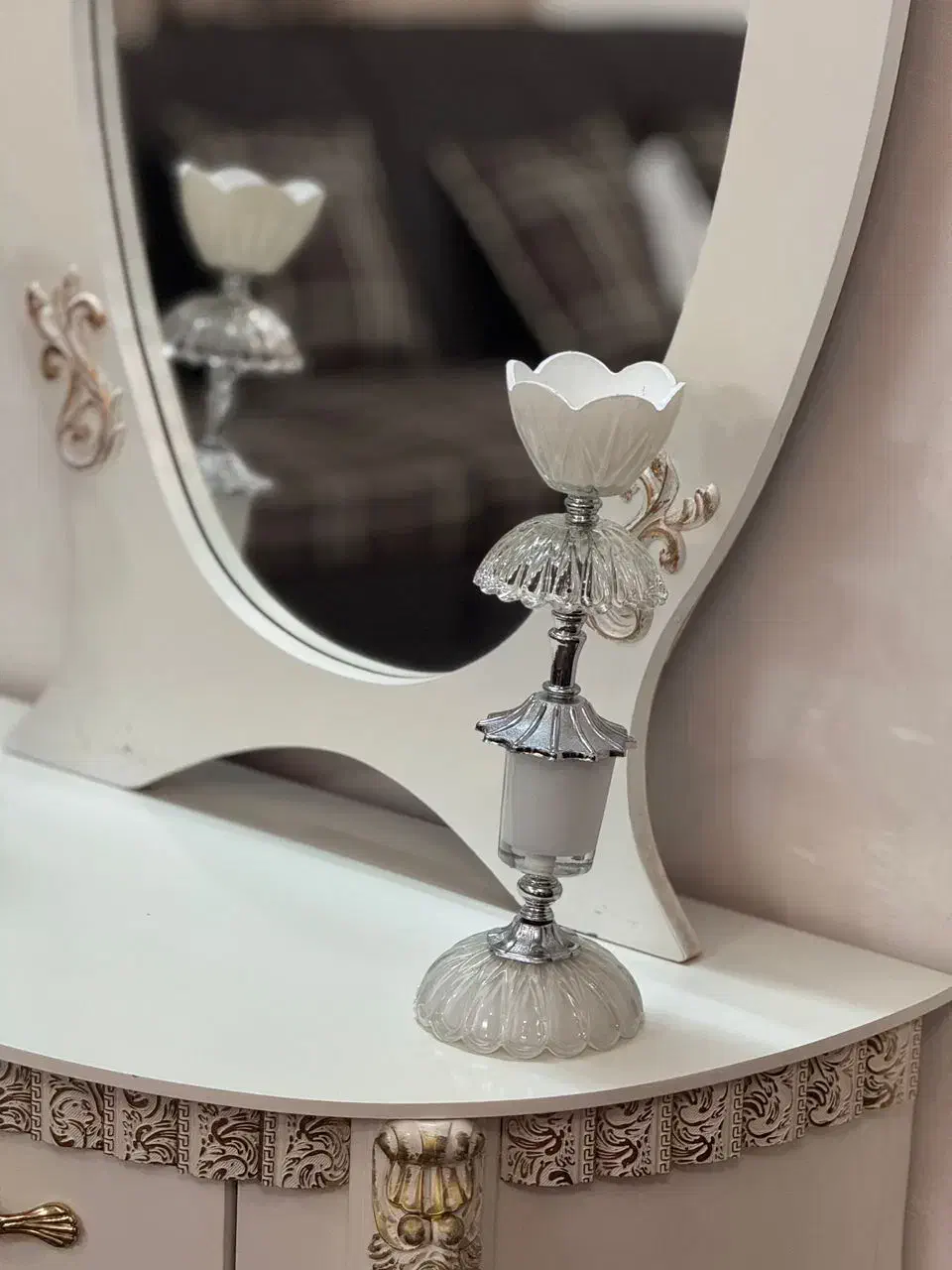 آینه کنسول شمعدان|بوفه، ویترین، کنسول|لاهیجان, شهرک جانبازان|دیوار