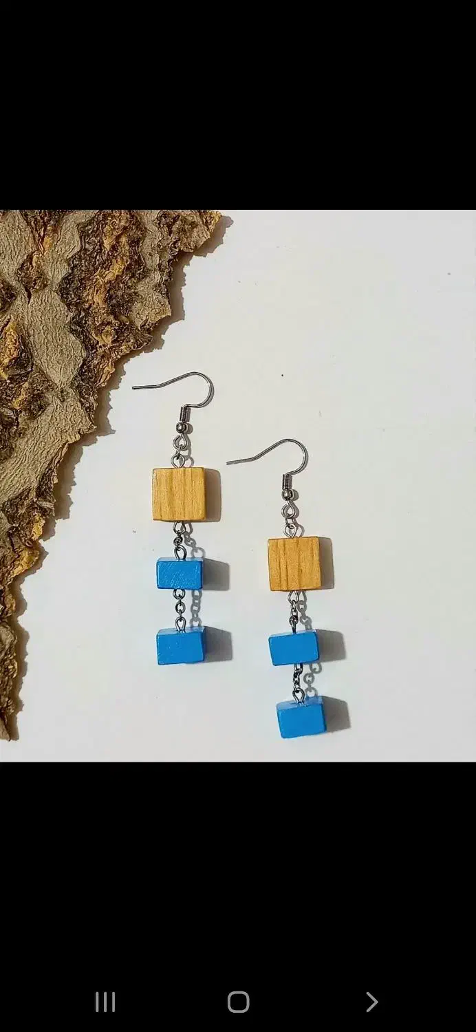 انگشتر وگوشواره چوبی دست ساز|زیورآلات و اکسسوری|شاهین‌شهر, طالقانی|دیوار