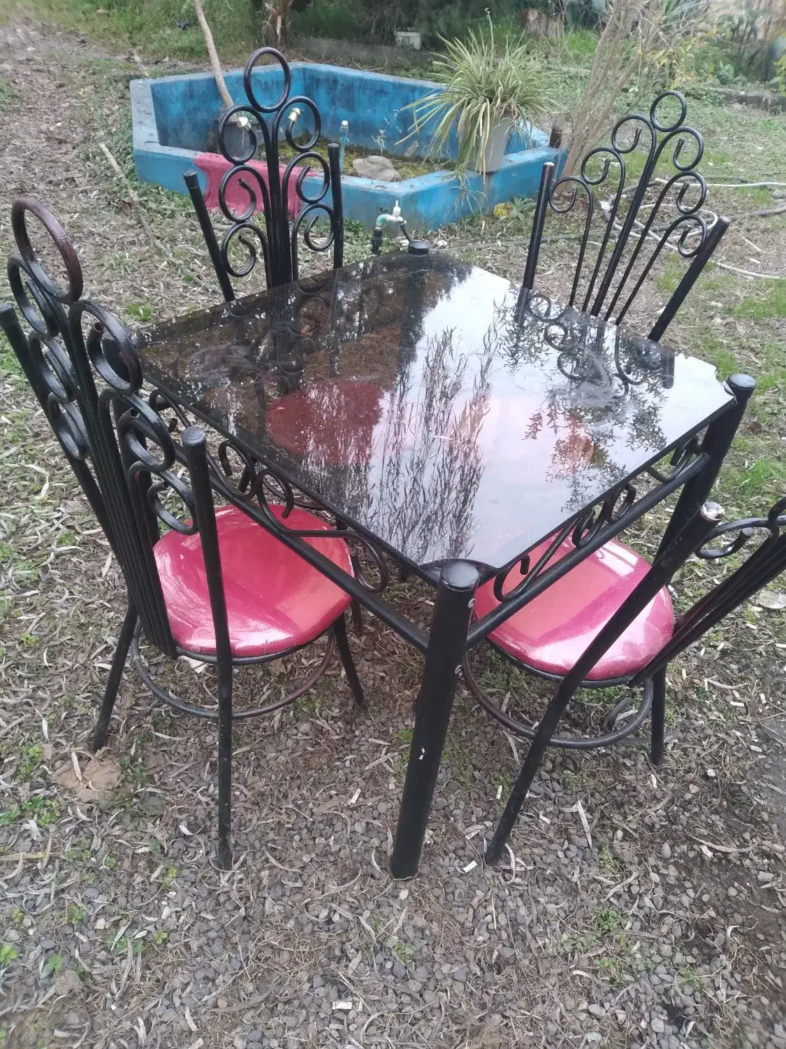 دو جفت میزوصندلی چهار نفره|میز و صندلی غذاخوری|سنگر, |دیوار