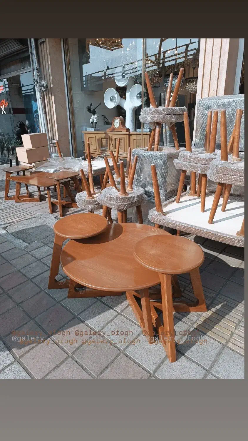 جلومبلی تمام چوب کم جا دایره|مبلمان خانگی و میز عسلی|رشت, استقامت ۱|دیوار