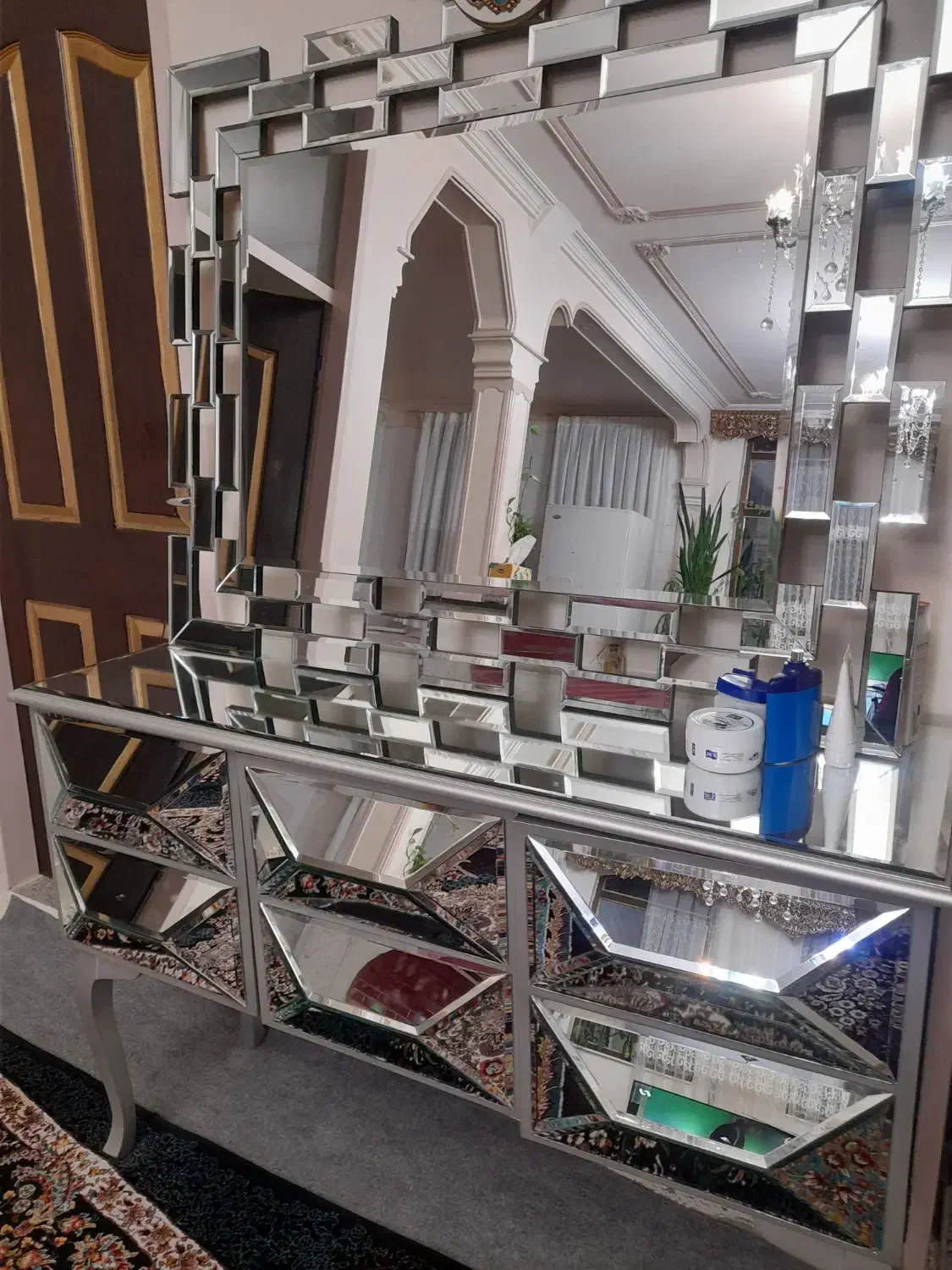 کنسول تمام آینه|مبلمان خانگی و میز عسلی|میانه, |دیوار