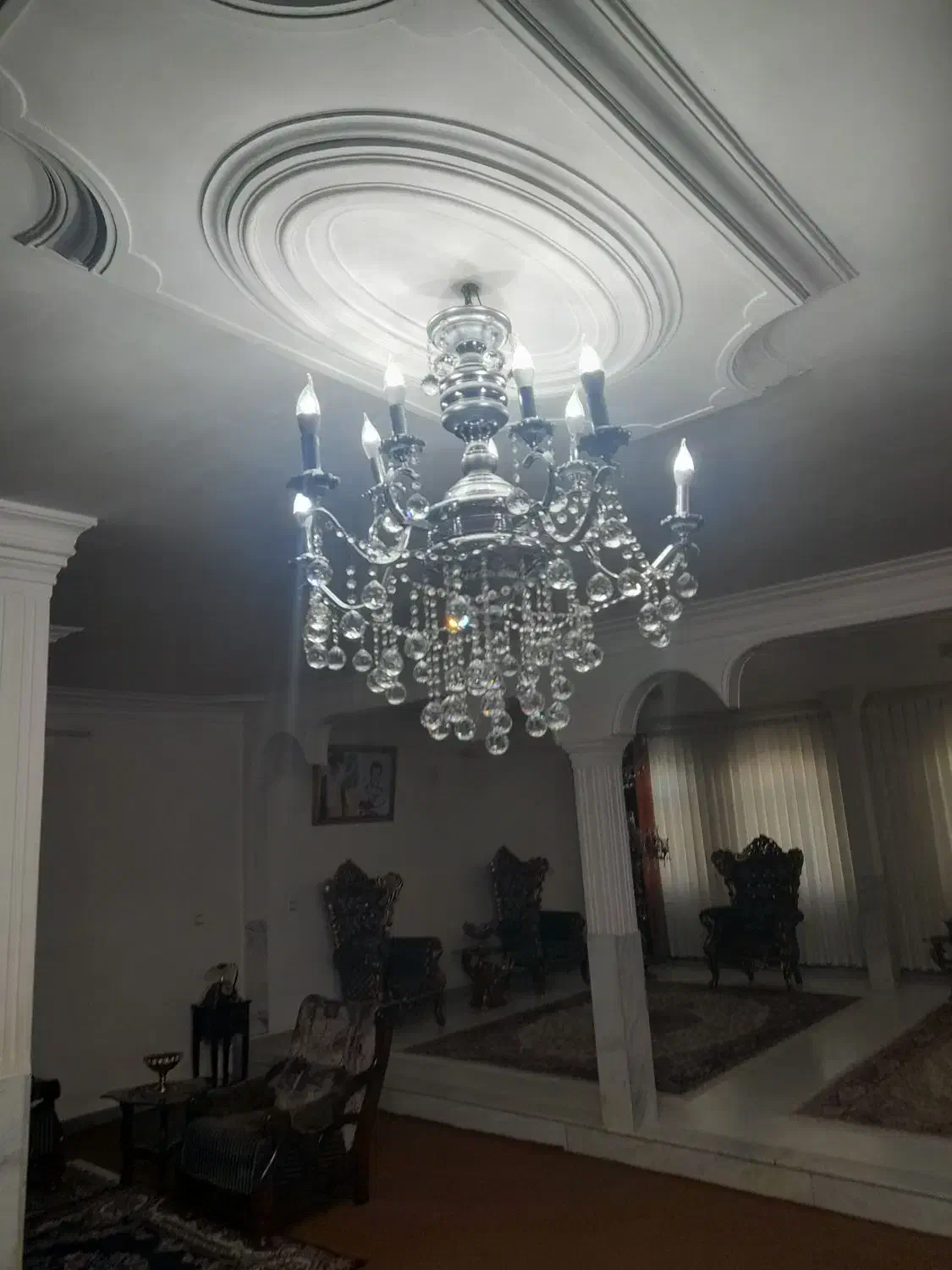 لوستر ۸شعله استیل|لوستر و چراغ آویز|گلستان (تهران), |دیوار