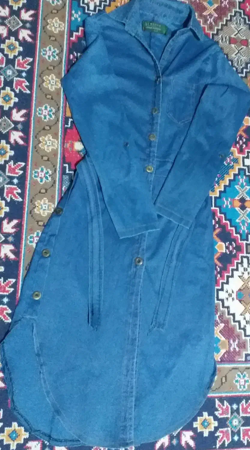 مانتو آبی طرح لی فروش فوری|لباس|پیر بکران, |دیوار