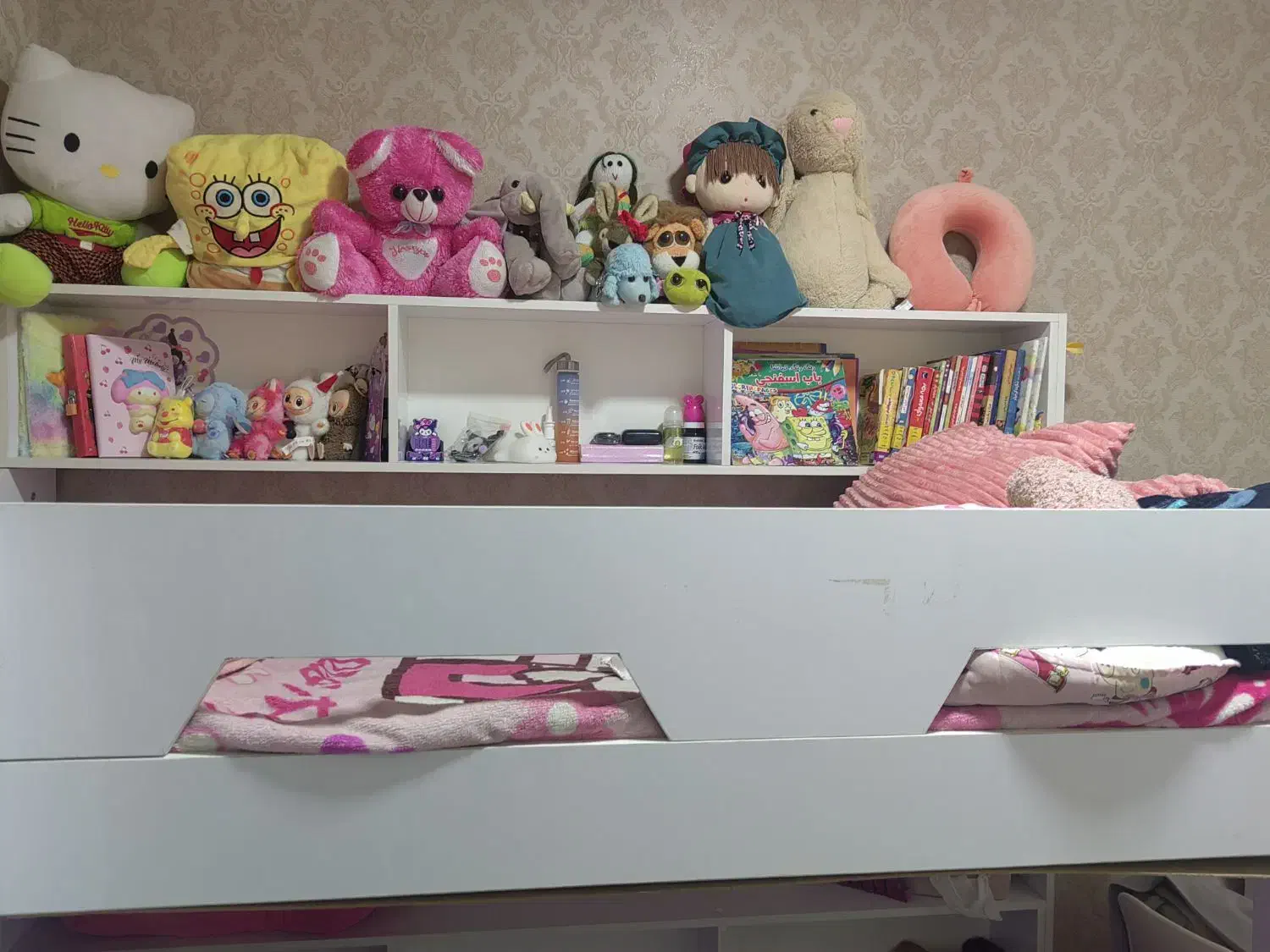 تخت دوطبقه سفید|تخت و سرویس خواب|بندر امام خمینی, |دیوار