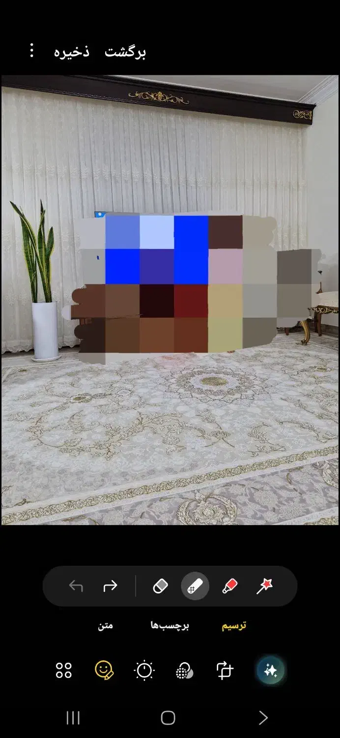 پرده سالنی جنس ترک با والان مدل صدفی|پرده، رانر، رومیزی|شازند, |دیوار