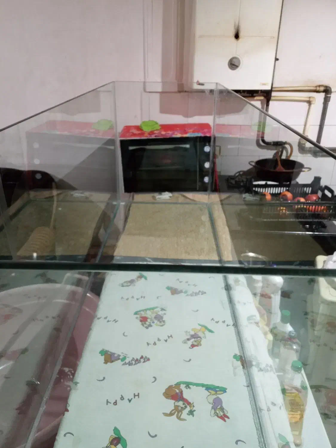 اکواریوم۱۰میل سوپر کلیر سکوریت بزرگ نونو|ماهی|تبریز, |دیوار