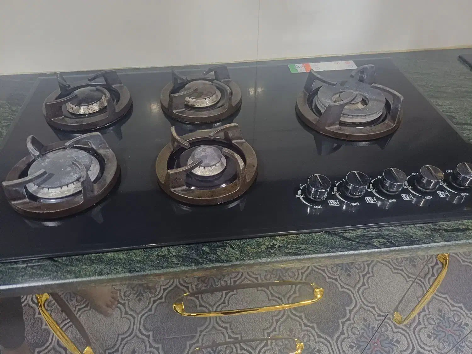 اجاق گاز شیشه ایی ۵شعله|اجاق گاز و لوازم برقی پختوپز|قشم, |دیوار