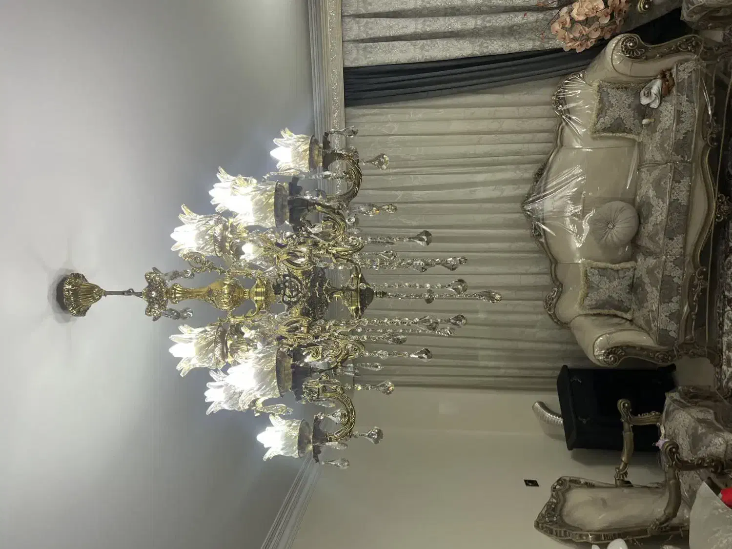 لوستر برنز 6شاخه دوبل|لوستر و چراغ آویز|تهران, شهرک رضویه|دیوار